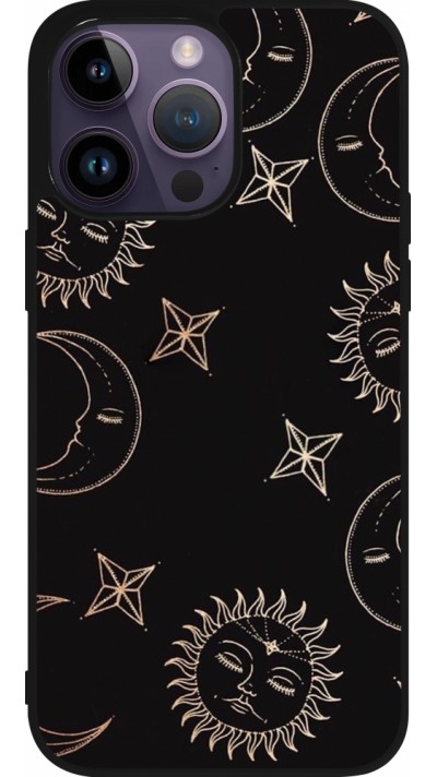 iPhone 15 Pro Max Case Hülle - Silikon schwarz Suns and Moons