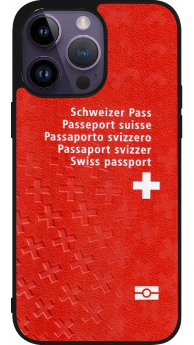 iPhone 15 Pro Max Case Hülle - Silikon schwarz Swiss Passport