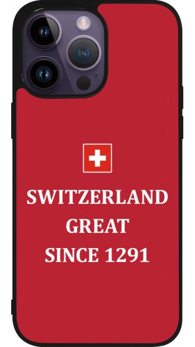 iPhone 15 Pro Max Case Hülle - Silikon schwarz Switzerland Great Since 1291
