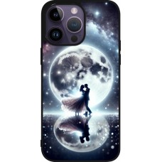 Coque iPhone 15 Pro Max - Silicone rigide noir Valentine 2024 Love under the moon