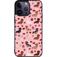 iPhone 15 Pro Max Case Hülle - Silikon schwarz Valentine 2024 puppy love