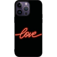 iPhone 15 Pro Max Case Hülle - Silikon schwarz Valentine 2023 neon love