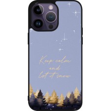Coque iPhone 15 Pro Max - Silicone rigide noir Winter 25 Winter illustration of trees