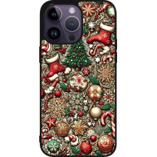 iPhone 15 Pro Max Case Hülle - Silikon schwarz Weihnachten 2023 Mikromuster