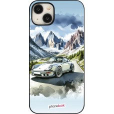 iPhone 15 Plus Case Hülle - Porsche 911 Berg Aquarell