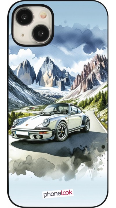 Coque iPhone 15 Plus - Porsche 911 Mountain Watercolor