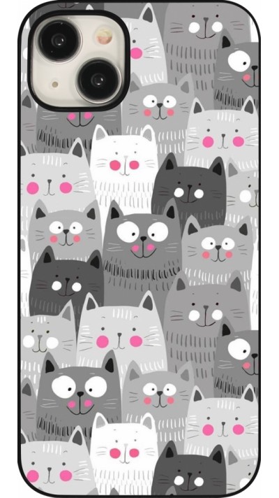 Coque iPhone 15 Plus - Chats gris troupeau