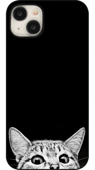 Coque iPhone 15 Plus - Cat Looking Up Black