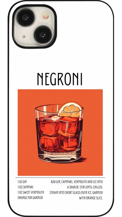 Coque iPhone 15 Plus - Cocktail recette Negroni