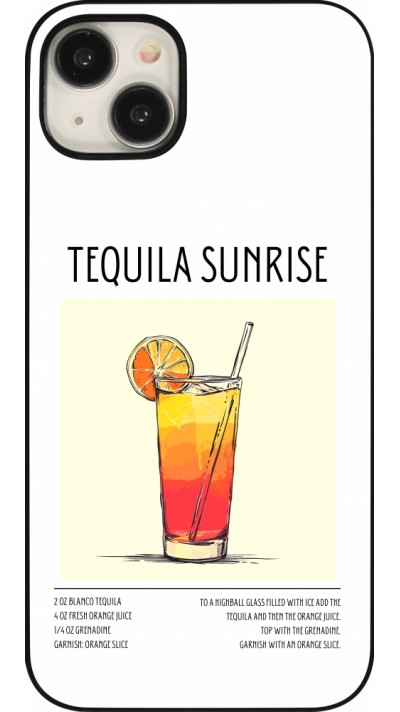 Coque iPhone 15 Plus - Cocktail recette Tequila Sunrise