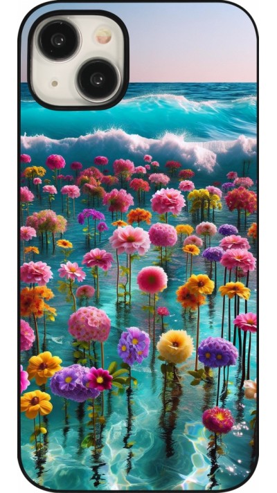 Coque iPhone 15 Plus - Flower sea waves