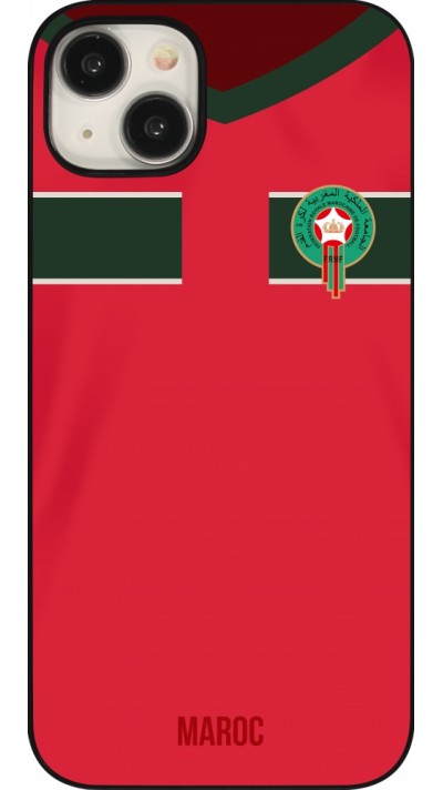 Coque iPhone 15 Plus - Maillot de football Maroc 2022 personnalisable