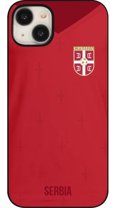 Coque iPhone 15 Plus - Maillot de football Serbie 2022 personnalisable