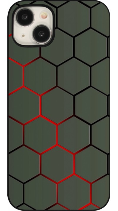 iPhone 15 Plus Case Hülle - Geometric Line red