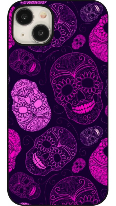 iPhone 15 Plus Case Hülle - Halloween 2023 pink skulls