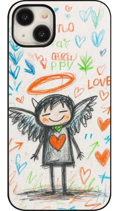 Coque iPhone 15 Plus - Little Angel Sketch Love