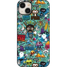 iPhone 15 Plus Case Hülle - Mixed Cartoons Turquoise