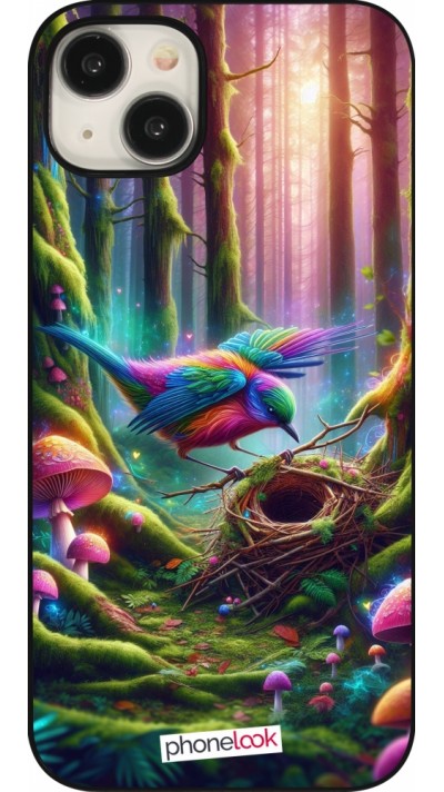 Coque iPhone 15 Plus - Oiseau Nid Forêt