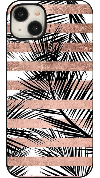 iPhone 15 Plus Case Hülle - Palm trees gold stripes