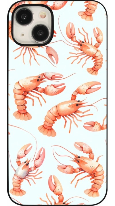 iPhone 15 Plus Case Hülle - Muster von pastellfarbenen Hummern