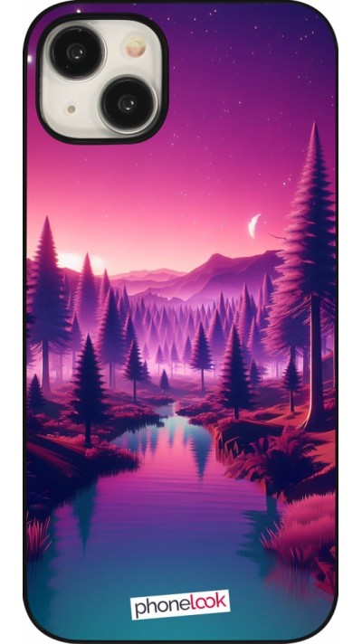 iPhone 15 Plus Case Hülle - Lila-rosa Landschaft