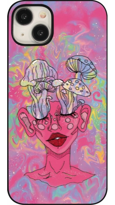 Coque iPhone 15 Plus - Psychedelic pink mushroom