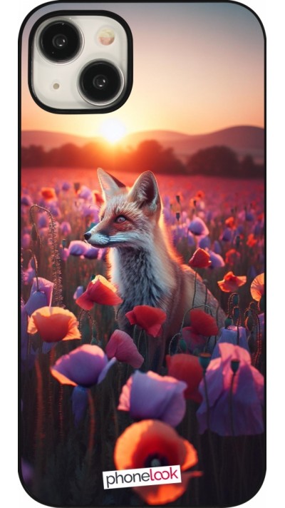 iPhone 15 Plus Case Hülle - Purpurroter Fuchs bei Dammerung