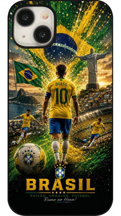 Coque iPhone 15 Plus - Football Bre?sil splash 2026