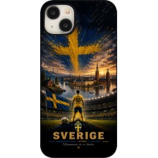 Coque iPhone 15 Plus - Football Suède splash 2026