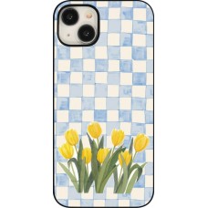 Coque iPhone 15 Plus - Blue vichy tulips 2026