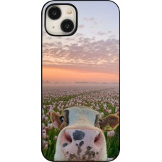 Coque iPhone 15 Plus - Cow with tulips Spring 2026