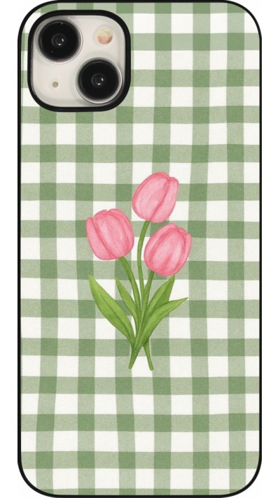 Coque iPhone 15 Plus - Green vichy tulips 2026