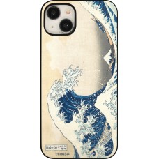 Coque iPhone 15 Plus - Tableau art - La Grande Vague de Kanagawa - Hokusai