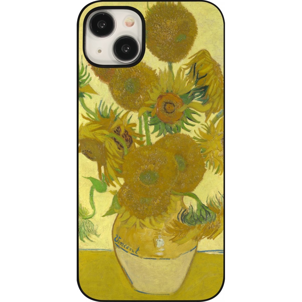 Coque iPhone 15 Plus - Tableau art - Les Tournesols - Van Gogh