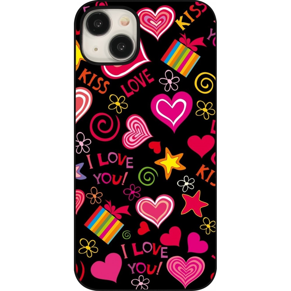 iPhone 15 Plus Case Hülle - Valentine 2023 love symbols