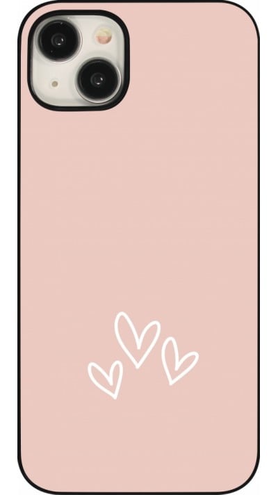 Coque iPhone 15 Plus - Valentine 2023 three minimalist hearts