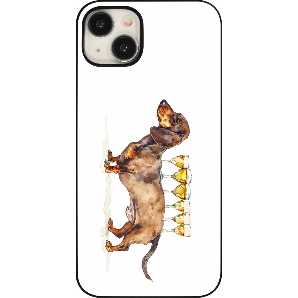 Coque iPhone 15 Plus - Wine Teckel