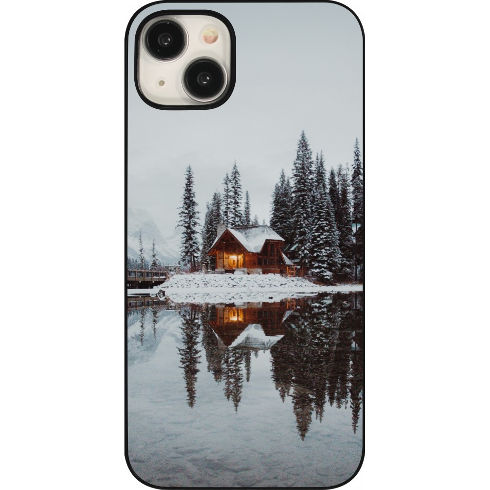 iPhone 15 Plus Case Hülle - Winter 25 Winter house forest afternoon