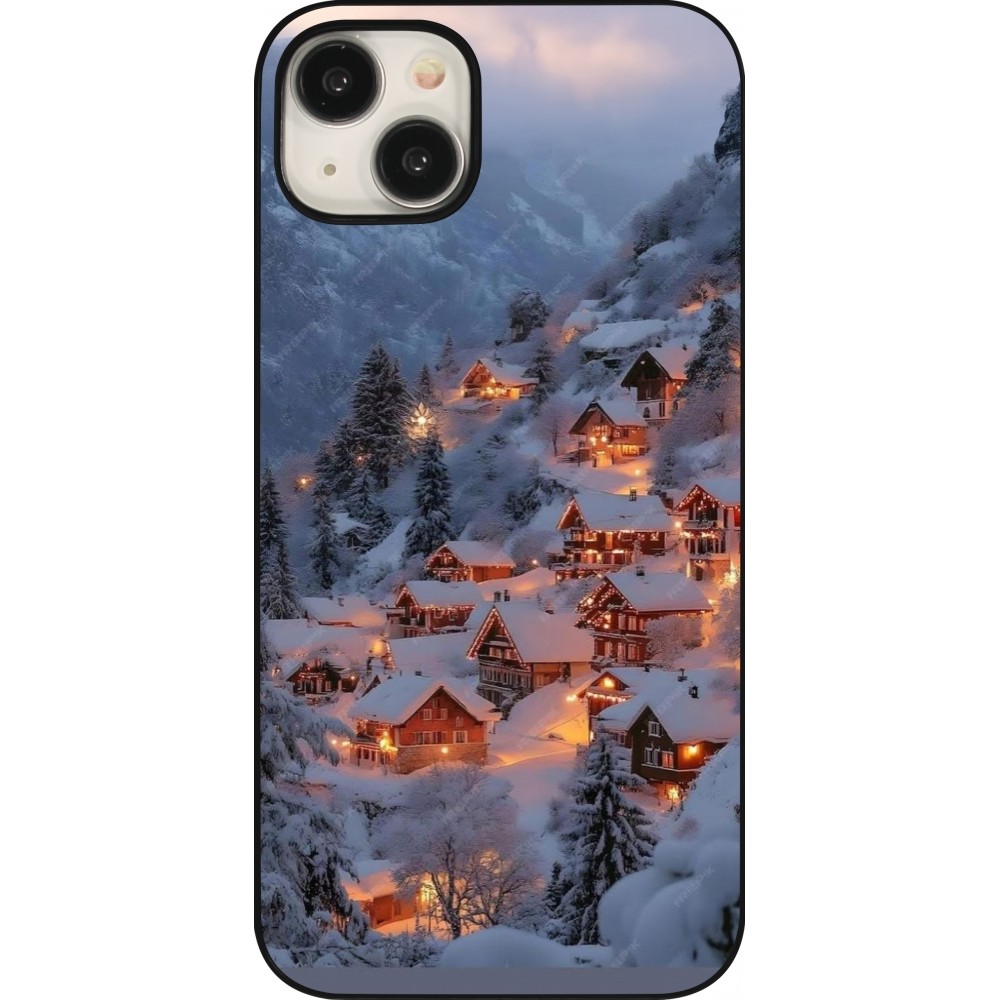 iPhone 15 Plus Case Hülle - Winter 25 Winter snowy village