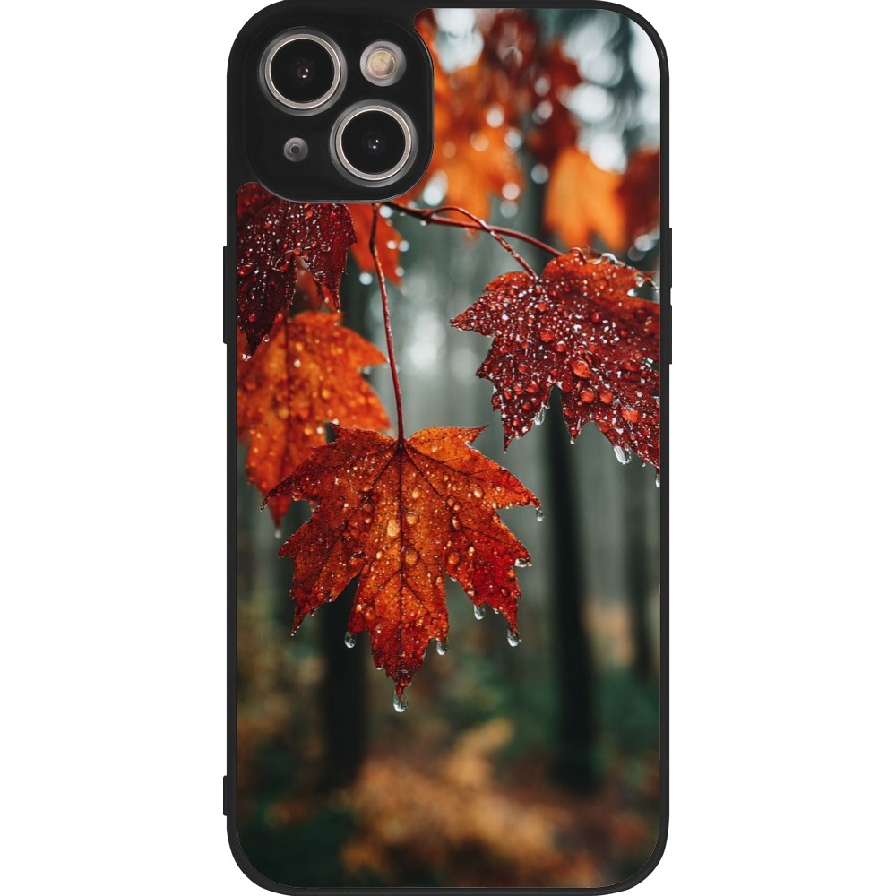 iPhone 15 Plus Case Hülle - Silikon schwarz Autumn 25 Rain