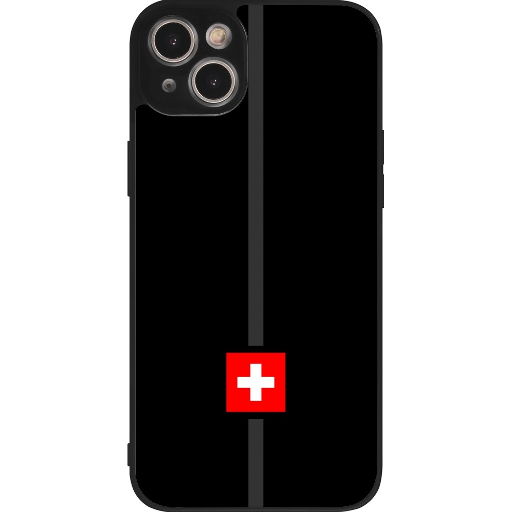 iPhone 15 Plus Case Hülle - Silikon schwarz Kanton CH schwarz