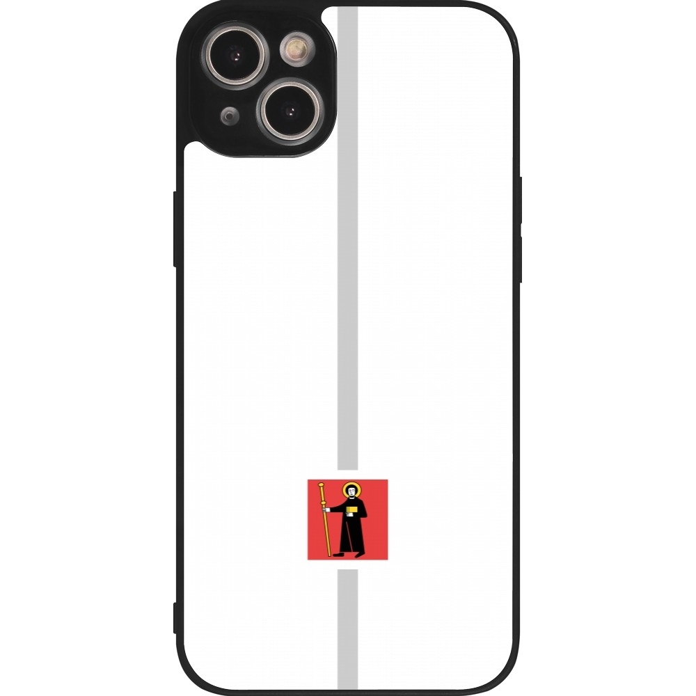 iPhone 15 Plus Case Hülle - Silikon schwarz Kanton GL weiss