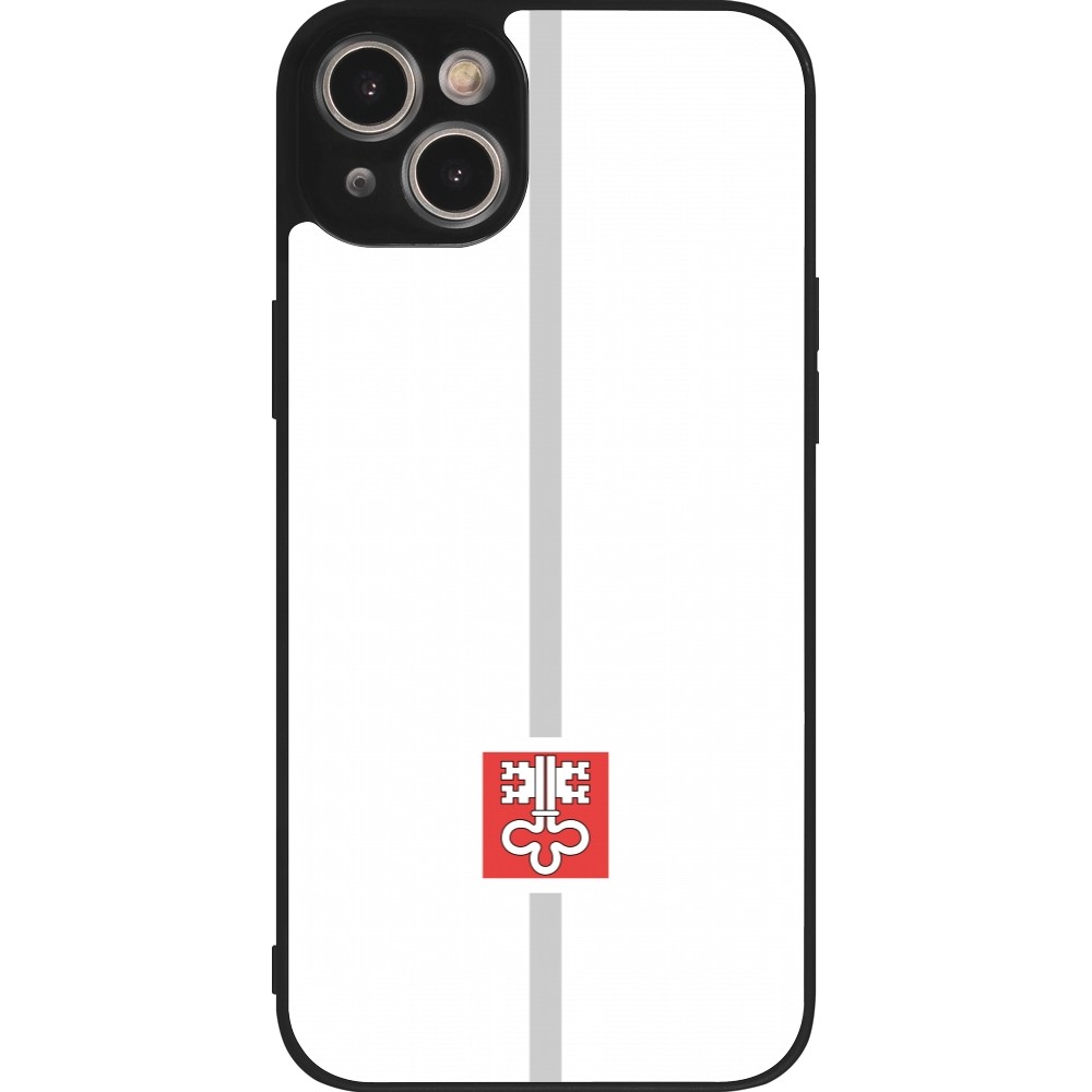 iPhone 15 Plus Case Hülle - Silikon schwarz Kanton NW weiss
