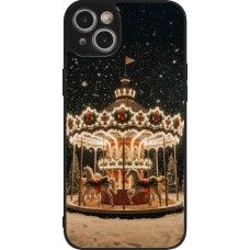 Coque iPhone 15 Plus - Silicone rigide noir Christmas 25 Carousel