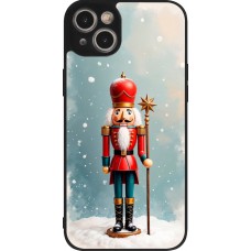 Coque iPhone 15 Plus - Silicone rigide noir Christmas 25 Nutcracker Snow
