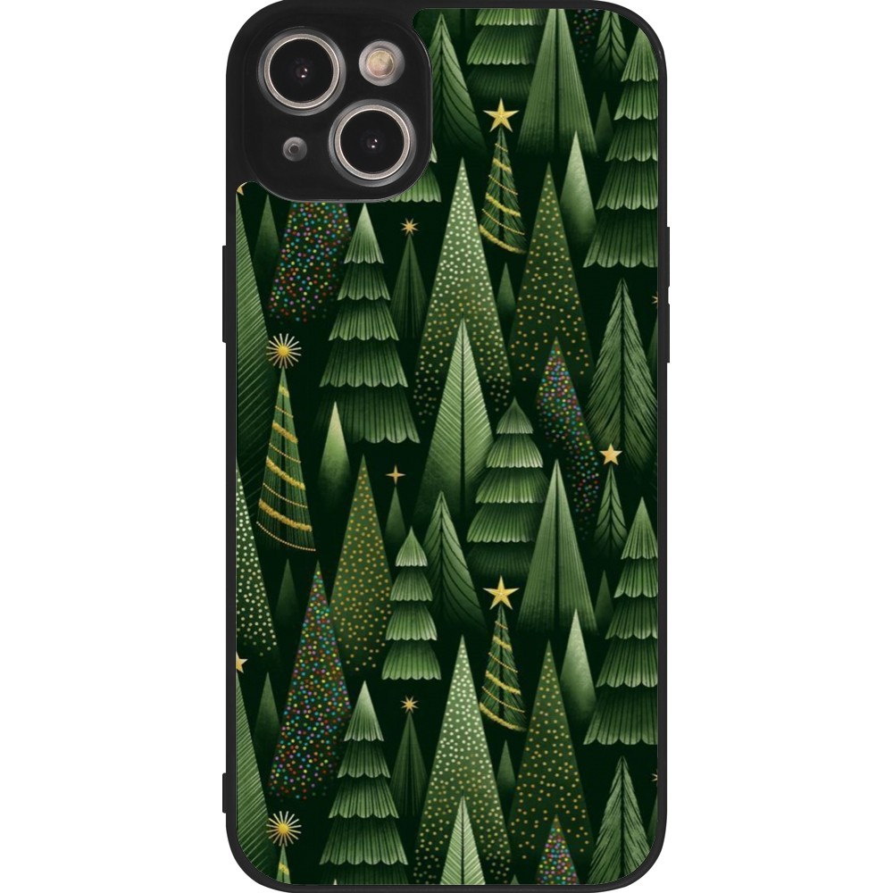 Coque iPhone 15 Plus - Silicone rigide noir Christmas 25 Pattern Xmas Tree
