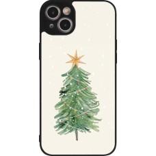 iPhone 15 Plus Case Hülle - Silikon schwarz Christmas 25 Sketch Tree