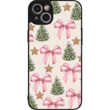 Coque iPhone 15 Plus - Silicone rigide noir Christmas 25 Vintage Ribbons
