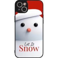 Coque iPhone 15 Plus - Silicone rigide noir Christmas 25 Xmas Snowman