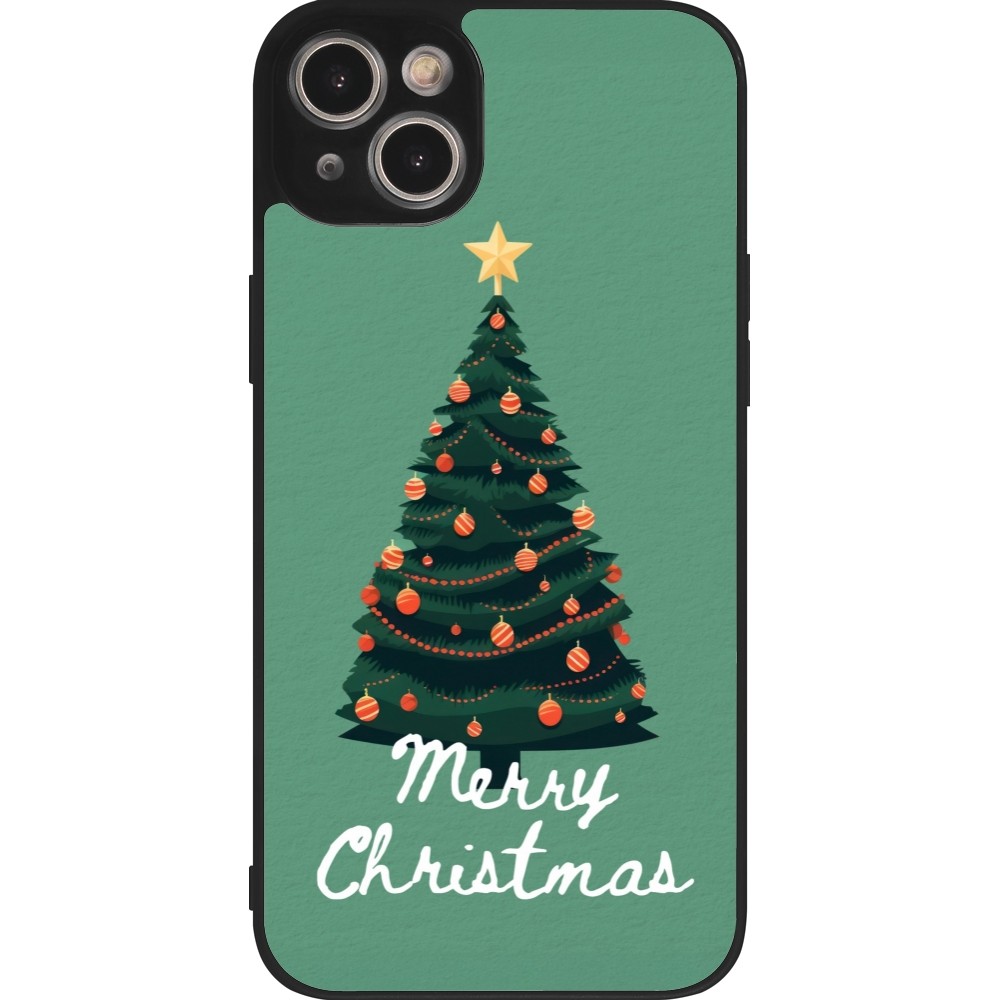 iPhone 15 Plus Case Hülle - Silikon schwarz Christmas 25 Xmas Tree